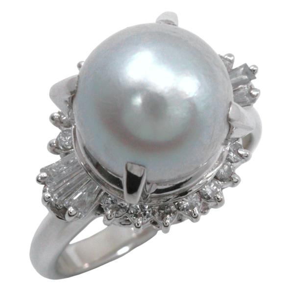 Pt900 真珠付きリング プラチナ 指輪 4g #9 真珠 0.21/0.24 リング・指輪10.1mm Pt900プラチナ×パール