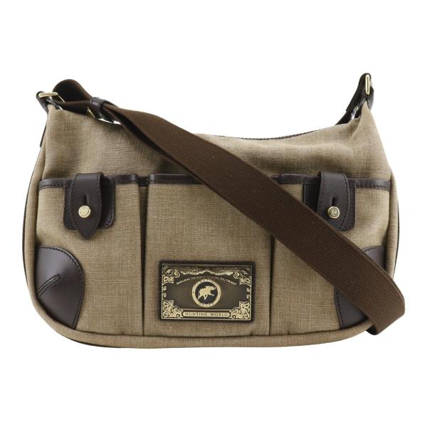 HUNTING WORLD ベージュ ショルダーバッグ HUNTING WORLD ハンティングワールド ショルダーバッグ キャンバス