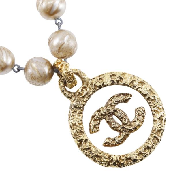 CHANEL シャネル 溶岩 ヴィンテージ 93A ネックレス 金メッキ×フェイク 