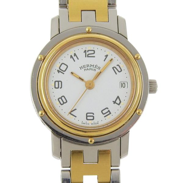 Rashawnエルメス時計CL3.240/新品電池新品仕上げ正常稼働品 HERMES（エルメス） クリッパー CL3.240 腕時計 SS×金メッキ クオーツ