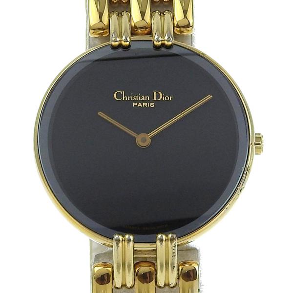 【Dior】クリスチャンディオール バキラ D46-154-4 金メッキ クオーツ アナログ表示 レディース 黒文字盤 腕時計 Christian Dior（クリスチャン・ディオール） Dior バキラ D46-154-4