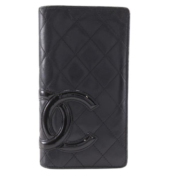 CHANEL（シャネル） カンボンライン 二つ折り A26717 長財布 カーフ 黒