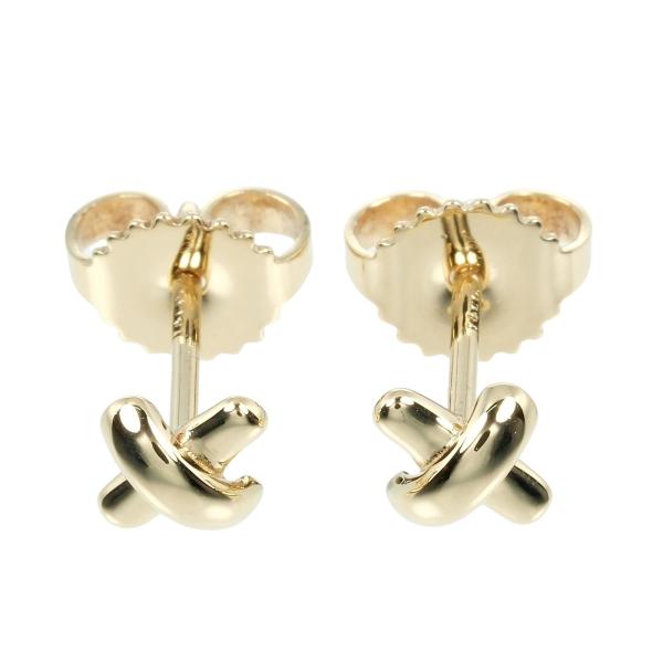 TIFFANY&Co. ティファニー クロスステッチ ピアス 4.5mmモデル K18YG  