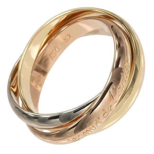 カルティエ　トリニティリング 750YG/WG/PG K18 52号(12号) Cartier（カルティエ） トリニティ 12号 リング 指輪 3.5mmバンド K18