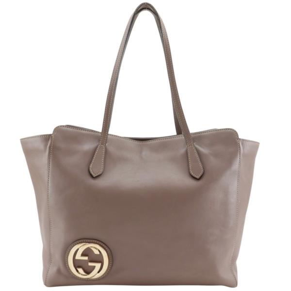 GUCCI　トートバック　PVC　インターロッキング　ゴールド金具　GG柄　本革 GUCCI（グッチ） インターロッキングG 339544 トートバッグ レザー