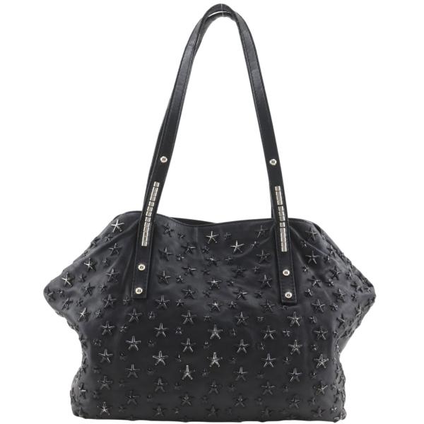 JIMMY CHOO ジミーチュウ スタースタッズ トートバッグ レザー 黒 