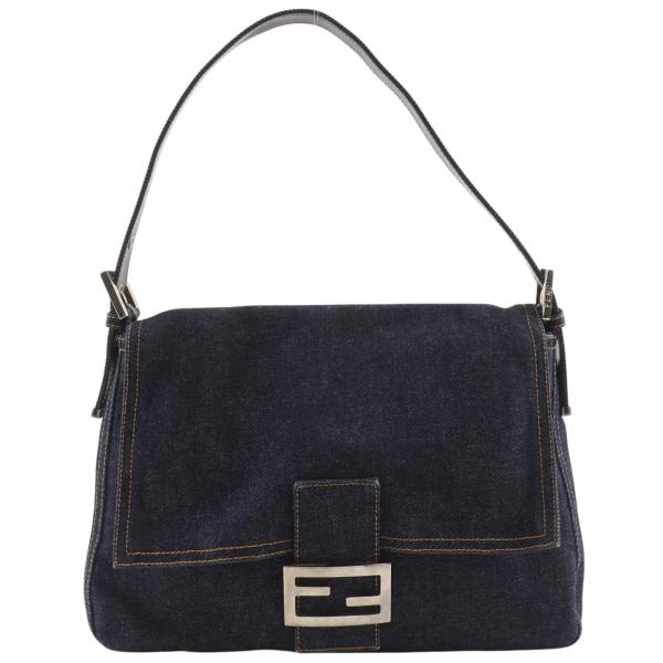 FENDI（フェンディ） マンマバケット ショルダーバッグ デニム 紺