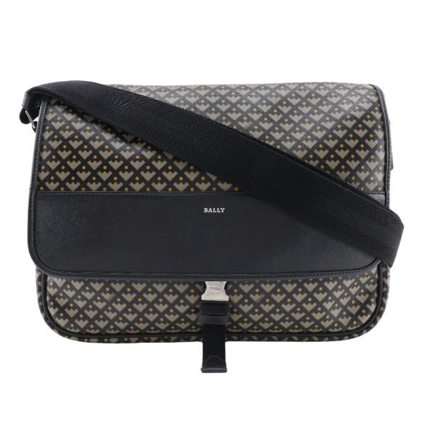 BALLY 454 ボストンバッグ 2way 斜め掛け PVCレザー ブラック Bally（バリー） ショルダーバッグ PVC ブラック メンズ【I151624042