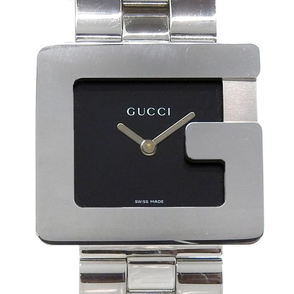 GUCCI グッチ Gスクエア 3600J 腕時計 SS クオーツ アナログ表示 ユニセックス 黒文字盤【I160226003】中古
