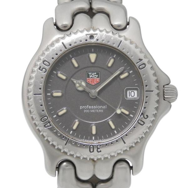 TAG HEUER タグホイヤー セル プロフェッショナル WG1113-KO 腕時計 SS クオーツ アナログ表示 メンズ グレー文字盤【I162926028】中古
