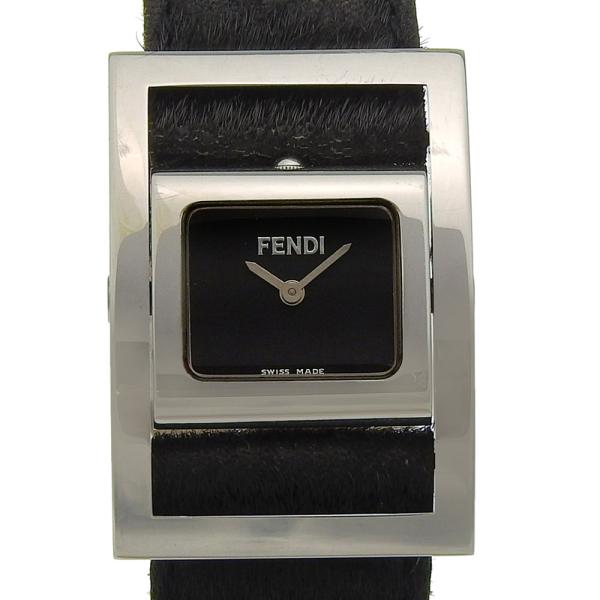 FENDI フェンディ ジャイロ F5000 腕時計 SS クオーツ アナログ表示 レディース 黒文字盤【I170126009】中古