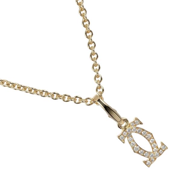 Cartier ネックレス 18Kゴールド プラチナ925 Cartier カルティエ CARTIER 2C チァーム ネックレス K18YG