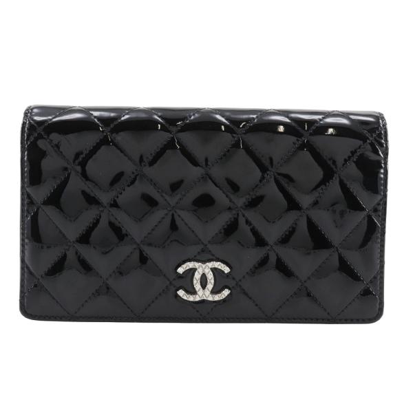 CHANEL マトラッセ　エナメル　長財布 CHANEL シャネル マトラッセ ブリリアント 二ツ折長財布 A48691 長財布