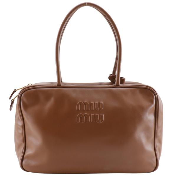 miu miu（ミュウミュウ） ボーバッグ 5BB117 トートバッグ レザー 茶