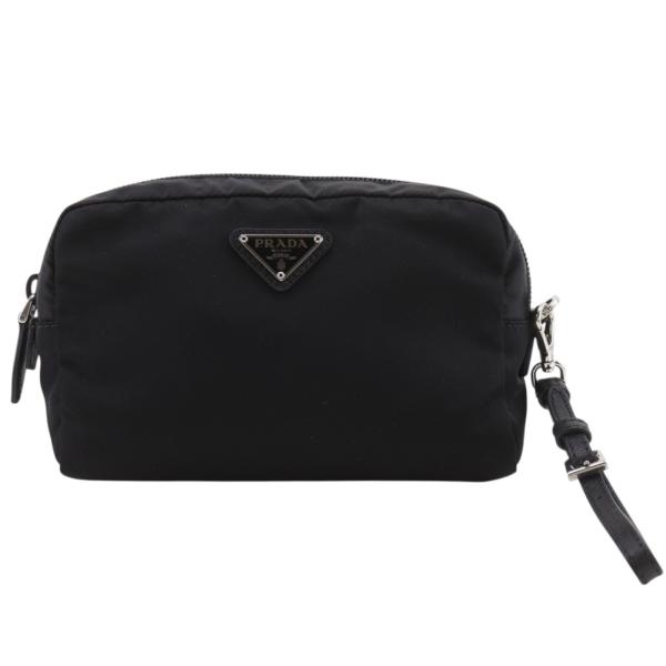 PRADA プラダ 1NE021 ポーチ ナイロン NERO 黒 ユニセックス【I180726116】中古