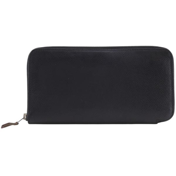 HERMES エルメス アザップロング シルクイン A 長財布 ヴォーエプソン ノワール 黒 レディース【I180726128】中古
