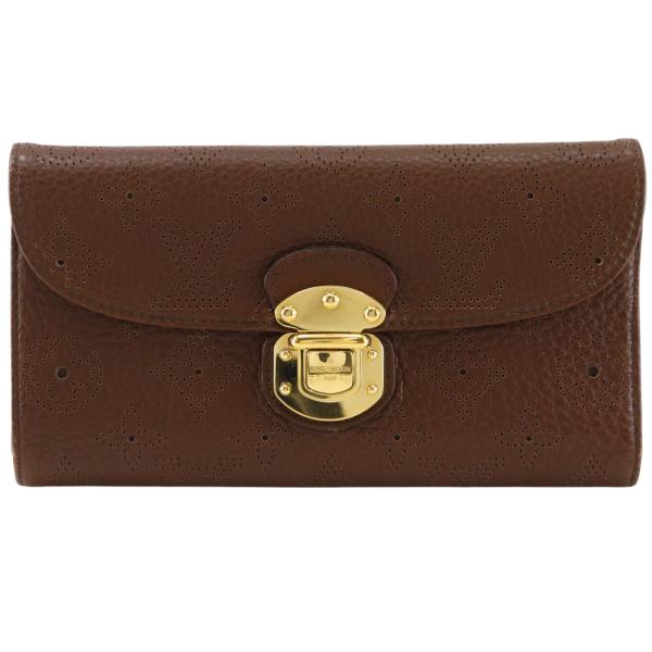 LOUIS VUITTON ルイ・ヴィトン ポルトフォイユ アメリア M95995 TH2029 長財布 モノグラムマヒナ 茶 レディース【I180726183】中古
