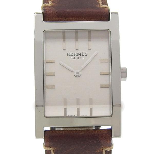 【付属品完備】エルメス HERMES タンデム TA1.710 クォーツ HERMES（エルメス） タンデム TA1.710 腕時計 SS×レザー シルバー
