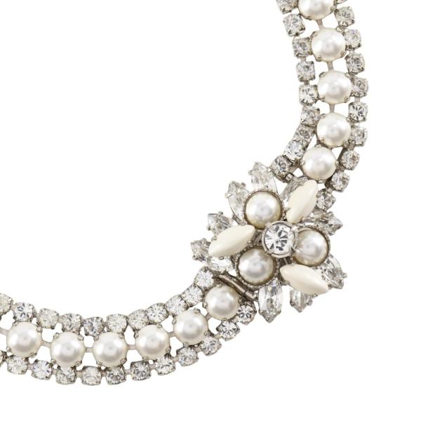 ミュウミュウ　フェイクパールネックレス miu miu（ミュウミュウ） ネックレス 金属製×ラインストーン×フェイク