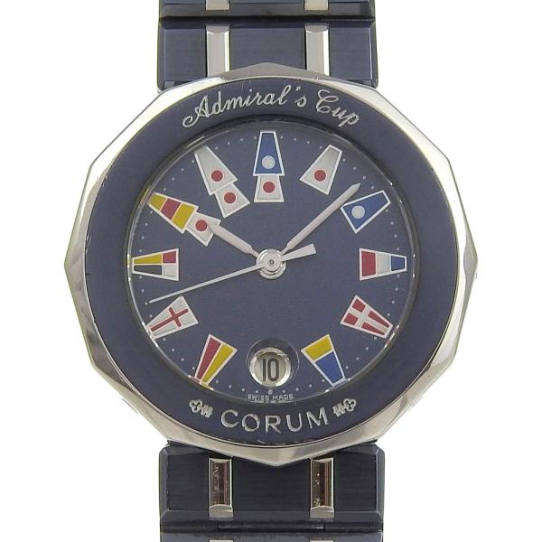 希少 コルム アドミラルズカップ 39.610.30 V50B デイト ブルー CORUM（コルム） アドミラルズカップ 39.610.30.V50 腕時計 SS×ガン