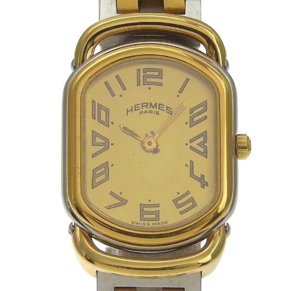 HERMES（エルメス） ラリー 腕時計 SS×金メッキ クオーツ アナログ表示
