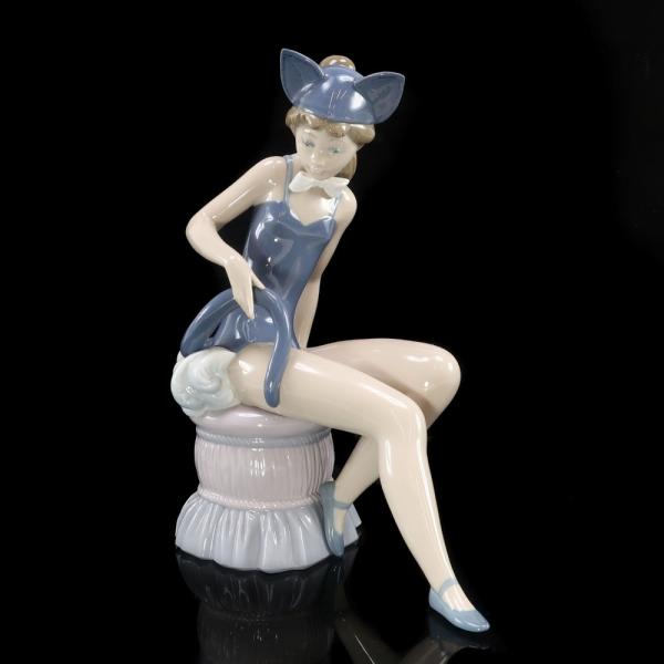 【Lladro】リヤドロ キャットガール 希少作 ポーセリン _ 置物 オブジェ crown78_i220926002