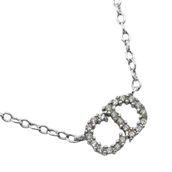 Dior クリスチャンディオール CDロゴ ネックレス 金属製×ライン