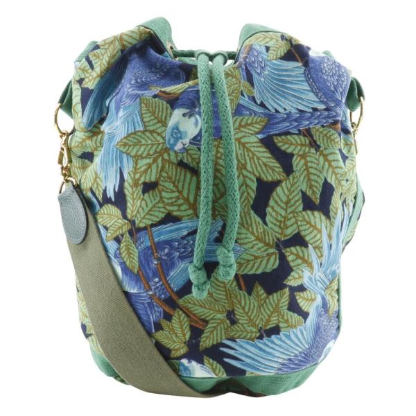 HERMES（エルメス） 巾着 ボタニカル柄 鳥柄 ショルダーバッグ