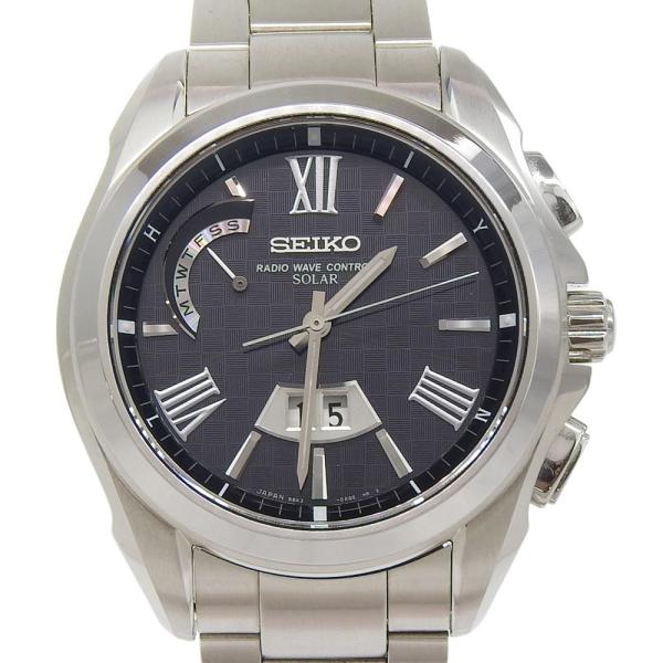 【SEIKO】セイコー ブライツ デイデイト 8B43-0AF0/SAGA083 ステンレススチール ソーラー電波時計 アナログ表示 メンズ 黒文字盤 腕時計 SEIKO（セイコー） ブライツ デイデイト 8B43-0AF0/SAGA083 腕時計 SS