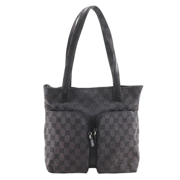 GUCCI グッチ 002.107624 GGキャンバス 黒 トートバッグ レディース 【中古】 GUCCI（グッチ） 002.107624 トートバッグ GGキャンバス 黒 レディース