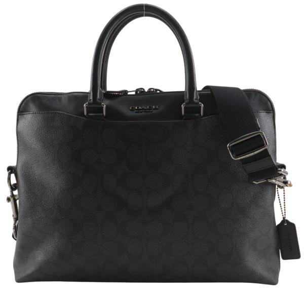 COACH コーチ ベケット ポートフォリオ ブリーフ シグネチャー 2WAYショルダー F73970 ビジネスバッグ PVC×レザー【R142226010】中古
