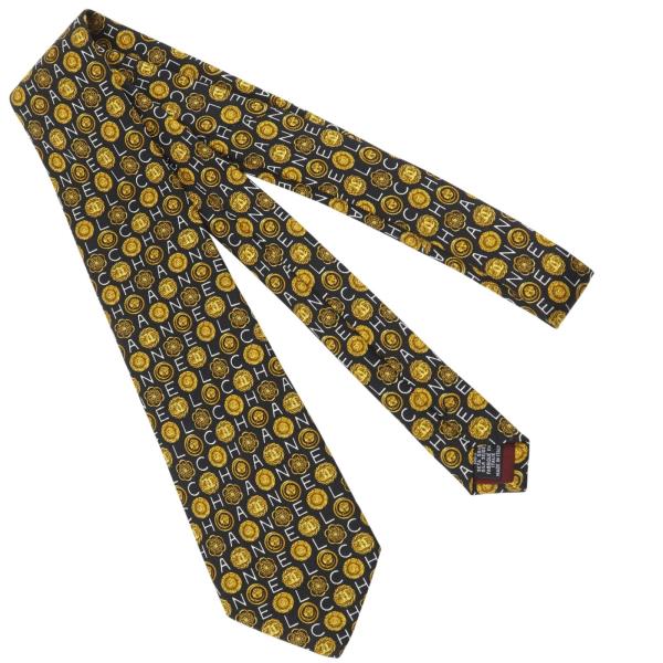 CHANEL（シャネル） ロゴ ココマーク ネクタイ シルク 黒 メンズ