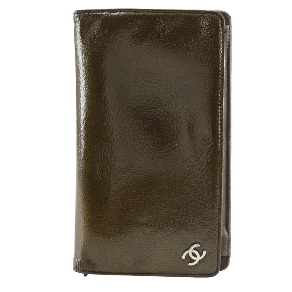 88. CHANEL ココマーク パテントレザー 長財布 レディース ブラウン CHANEL - 88. CHANEL ココマーク パテントレザー 長財布 レディース