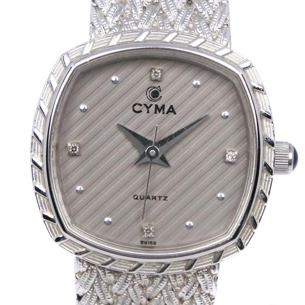 CYMA シーマ 4Pダイヤ L616 腕時計 SS クオーツ アナログ表示