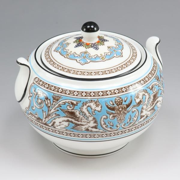 【管理番号】Y212025008【アイテム】食器【ブランド】ウェッジウッド（Wedgwood）【モデル名】フロレンティーン ターコイズ【シリーズ】シュガーボックス S【対象】_【素材】ポーセリン【重量】約267g【生産国】イギリス【サイズ】...