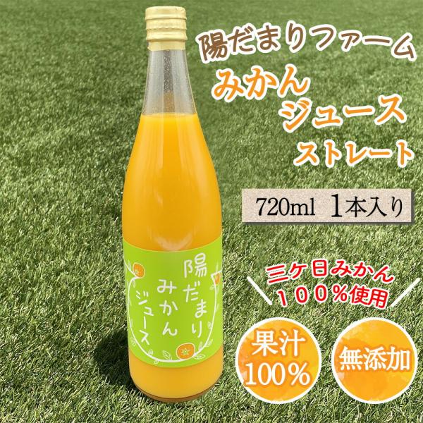 【送料無料】陽だまりみかんジュース　ストレート720ml 1本 果汁100％ 無添加ジュース 内祝い 贈りもの 産地直送 静岡県 三ケ日みかん 静岡県産 みかん