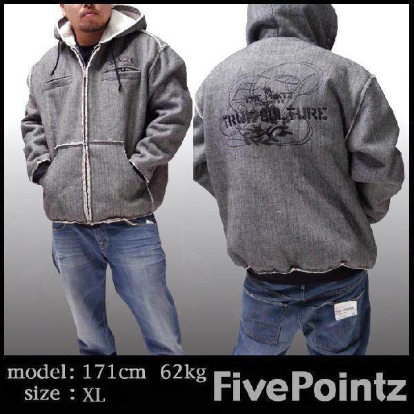 50%OFF】 FIVE POINTZ ボア ジャケット グレー フーディー パーカー 