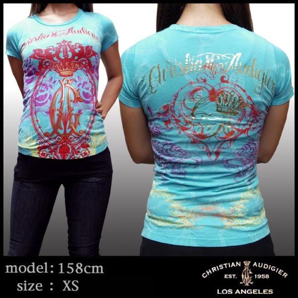 【50%OFF】 クリスチャンオードジェー レディース Tシャツ Christian Audigier CAM ハイブランド セレブ ファッション エドハーディー Ed Hardy スタイル セール Christian Audigier クリスチャンオードジェー レディース T