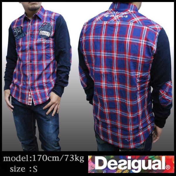 Desigual（デシグアル） メンズ シャツ レッド ネイビー Desigual 