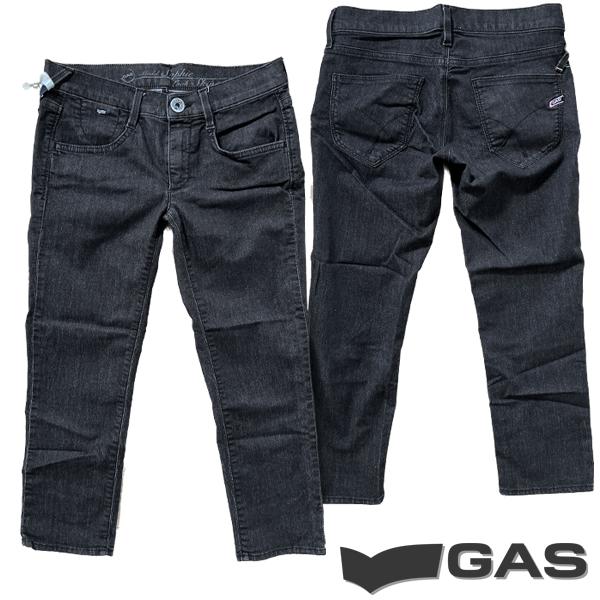 GAS（ガス） ジーンズ レディース ブラック デニム ストレッチ カプリ 