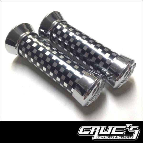 自転車 グリップ メタル Checkered 自転車部品 交換 部品 改造