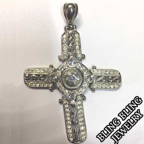 セール】 HIPHOPジュエリー メンズ ネックレス トップ CROSS クロス 8