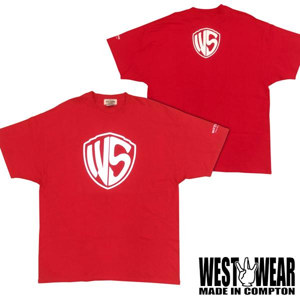 G-way メンズ 半袖 Tシャツ WS プリント ロゴ レッド WEST WEAR GFL