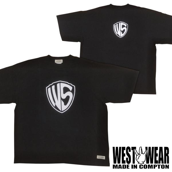 G-way メンズ 半袖 Tシャツ WS プリント 枠 ロゴ ブラック WEST WEAR GFL ウエストウェアー ストリート スタイル  HIPHOP ウェアー ブランド