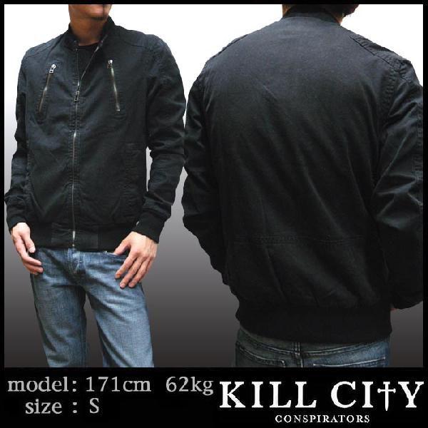 KILL CITY キルシティー メンズ ミリタリー ジャケット ブラック ROCK 