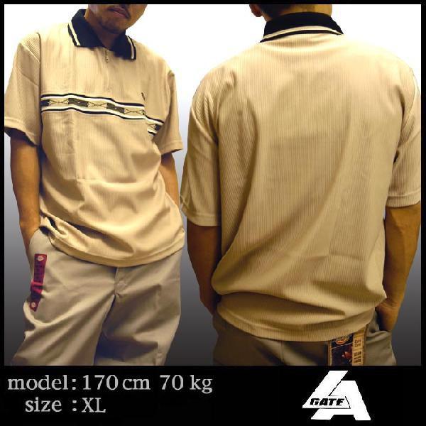 35%OFF】 LA GATE ジップ ポロシャツ カーキ LAゲート HIPHOP ウエア 