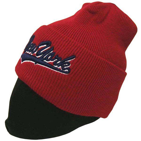 30%OFF】 NEWYORK ニューヨーク ニットキャップ レッド ネイビー NY