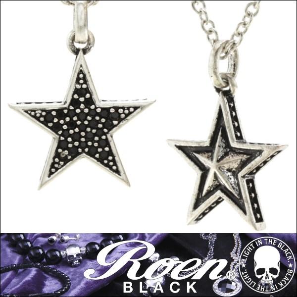 【再入荷なし 即納】Roen BLACK ロエン ブラック スター ペンダント ネックレス RO-602 キュービックジルコニア アクセサリー メンズ レディース