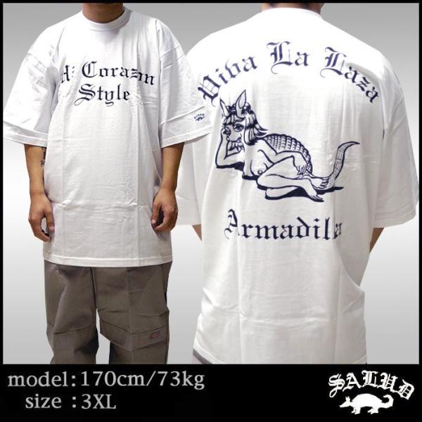 SALUD サルー メンズ 半袖 Tシャツ ホワイト ブラック 019-1 チカーノ