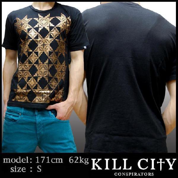 Kill City キルシティー Tシャツ メンズ ブラック ブロンズ ロック